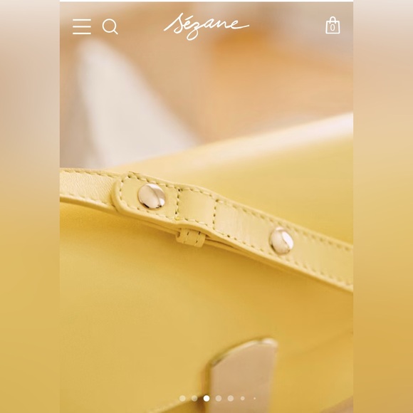 Sezane Mini Milo Classic Pastel Bag. Butter Yellow color - Picture 10 of 12